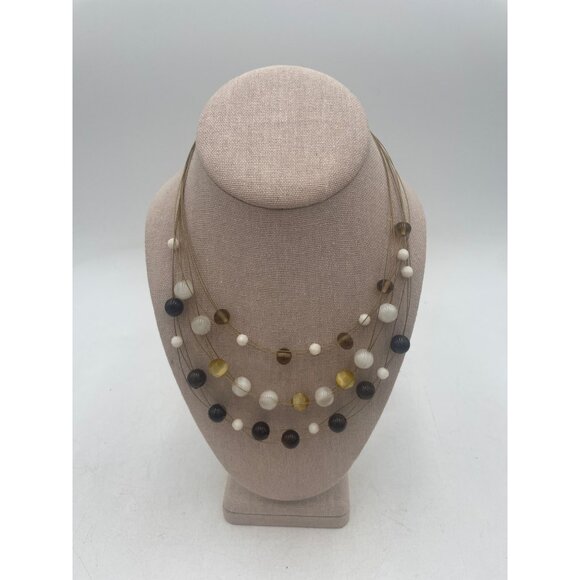 Multicolor Beaded Necklace With Adjustable Clasp - Unique Statement Jewelry - Picture 1 of 3